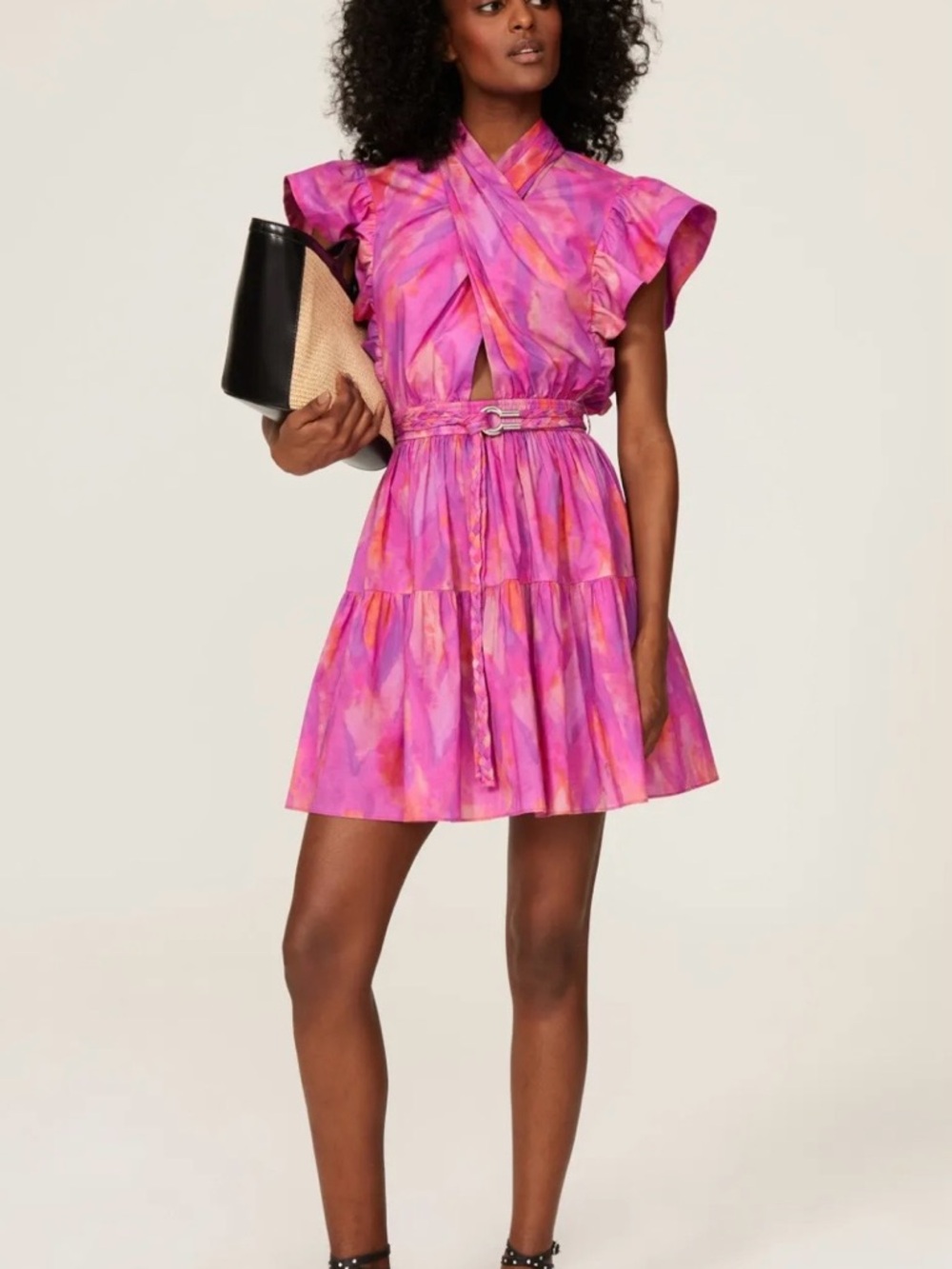 10 Crosby Derek Lam | Finn Ruffle Wrap Dress - Picture 2 of 10